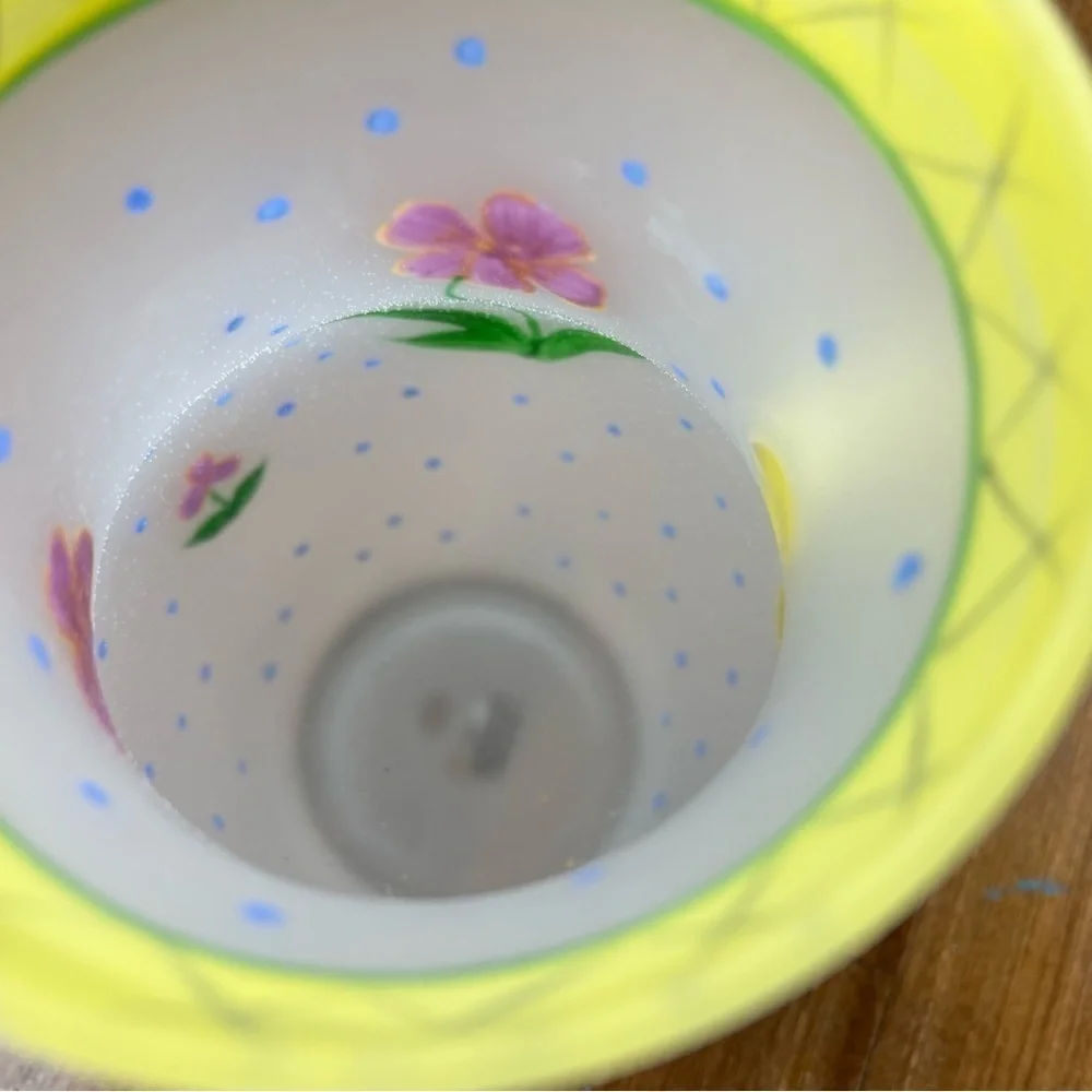 Flora Hand Painted Glass Pitcher 64 oz. Floral VTG Coastal Cottage Grandmother